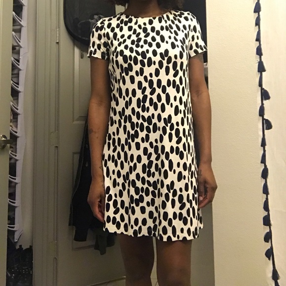 white dalmatian print dress